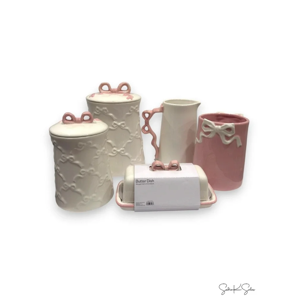 50.64oz Bow Food Canister Cream - Room Essentials, Target